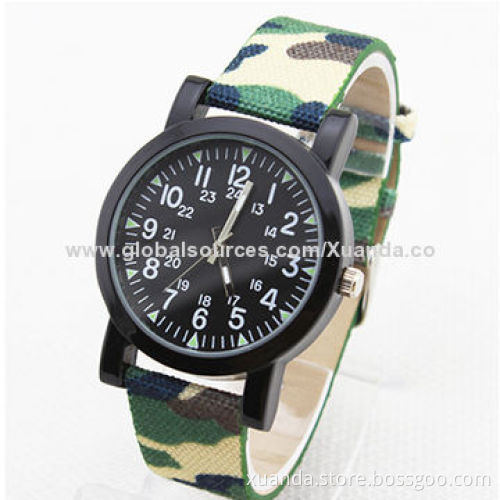 Metal watches manufacturer, metal case and nylon strap Japan movement quartz